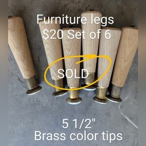 Wooden Furniture Legs with Brass Tips